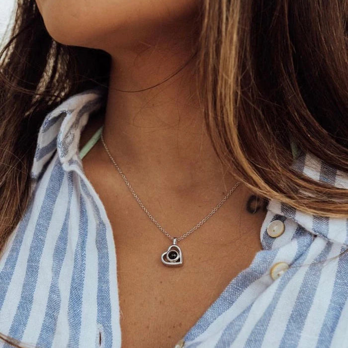 שרשרת לב עם תמונה מוצפנת