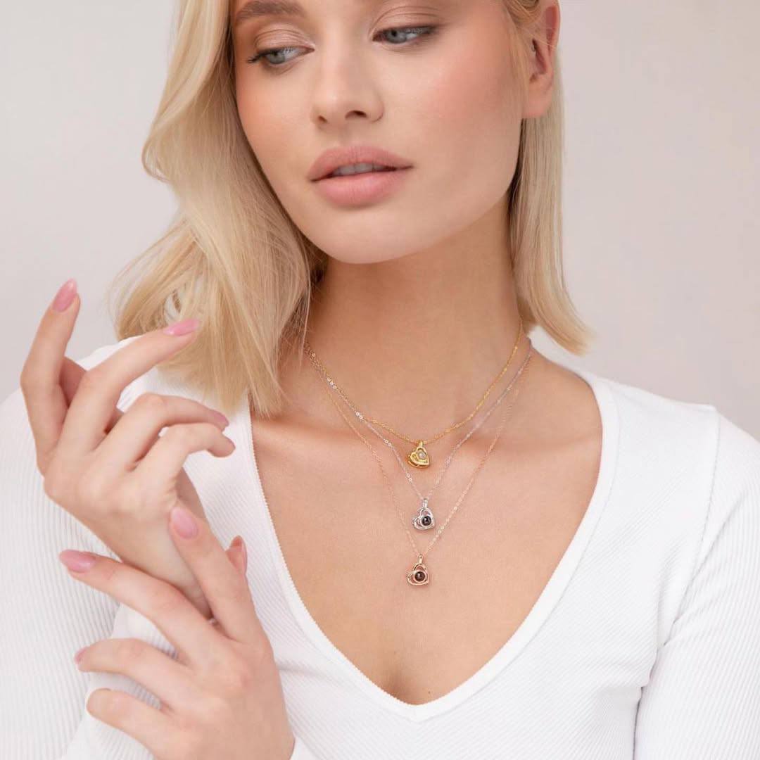 שרשרת לב עם תמונה מוצפנת