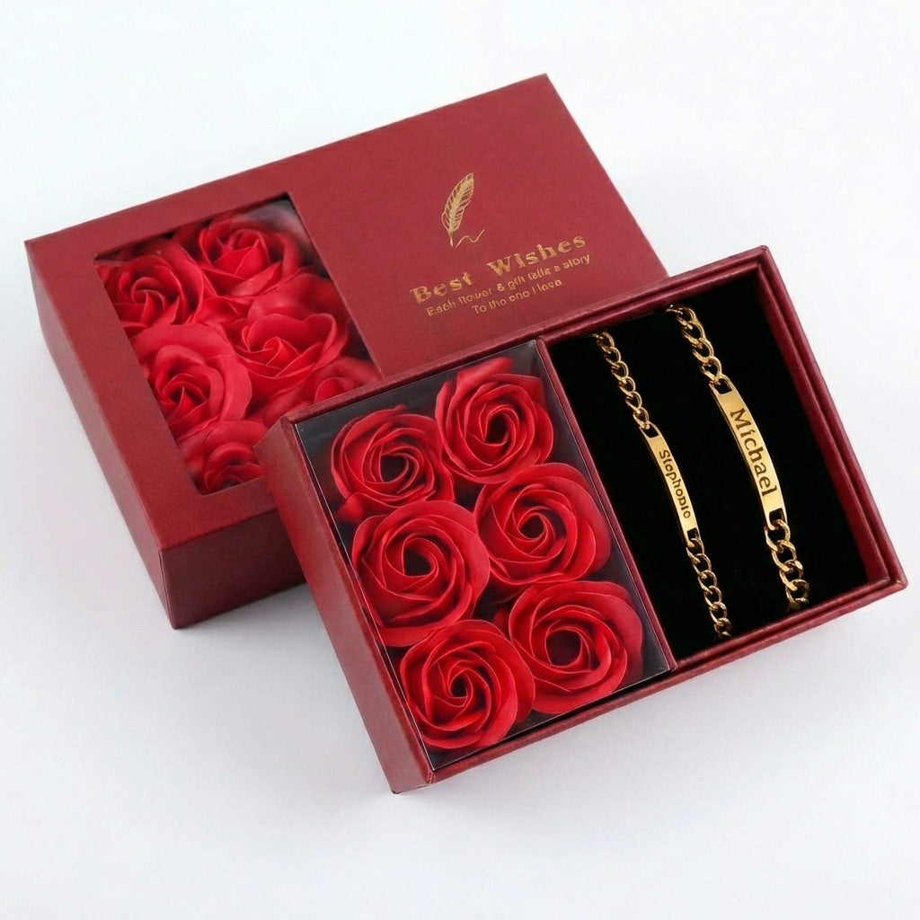 סט צמידים זוגי בחריטה אישית