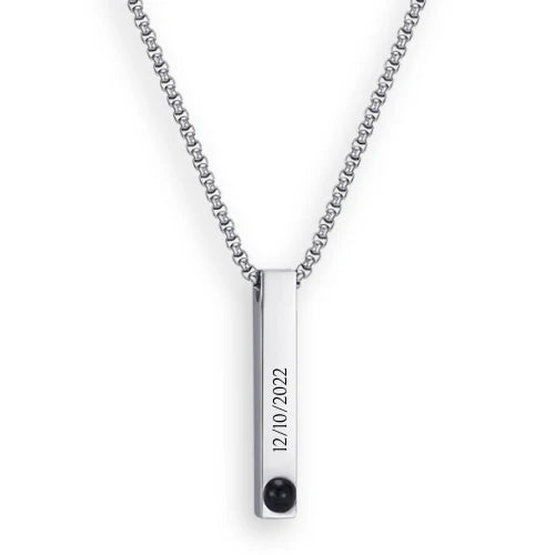 שרשרת לגבר עם תמונה מוצפנת וחריטה אישית