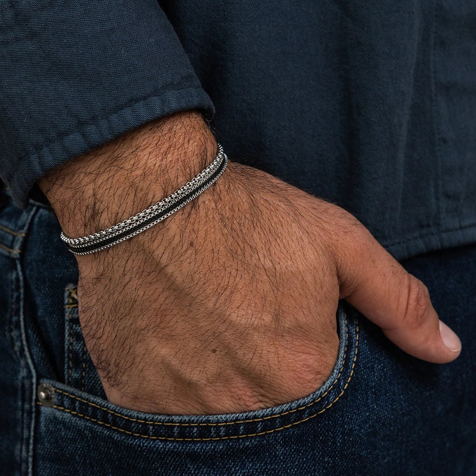 צמיד כפול לגבר